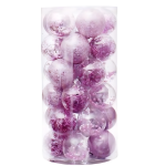 Χριστουγεννιάτικες Μπάλες Δέντρου Μωβ/Διάφανες Σετ 30 Τεμαχίων SDS-23440