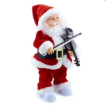 Χριστουγεννιάτικη Μουσική Φιγούρα Άγιος Βασίλης που παίζει Βιολί με Κίνηση & Φως LED