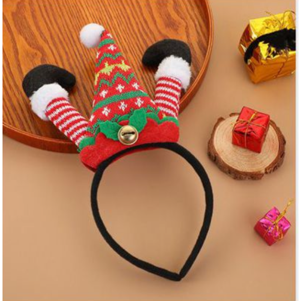 Χριστουγεννιάτικη Στέκα Μαλλιών Με Πόδια Ξωτικού SDS-26013