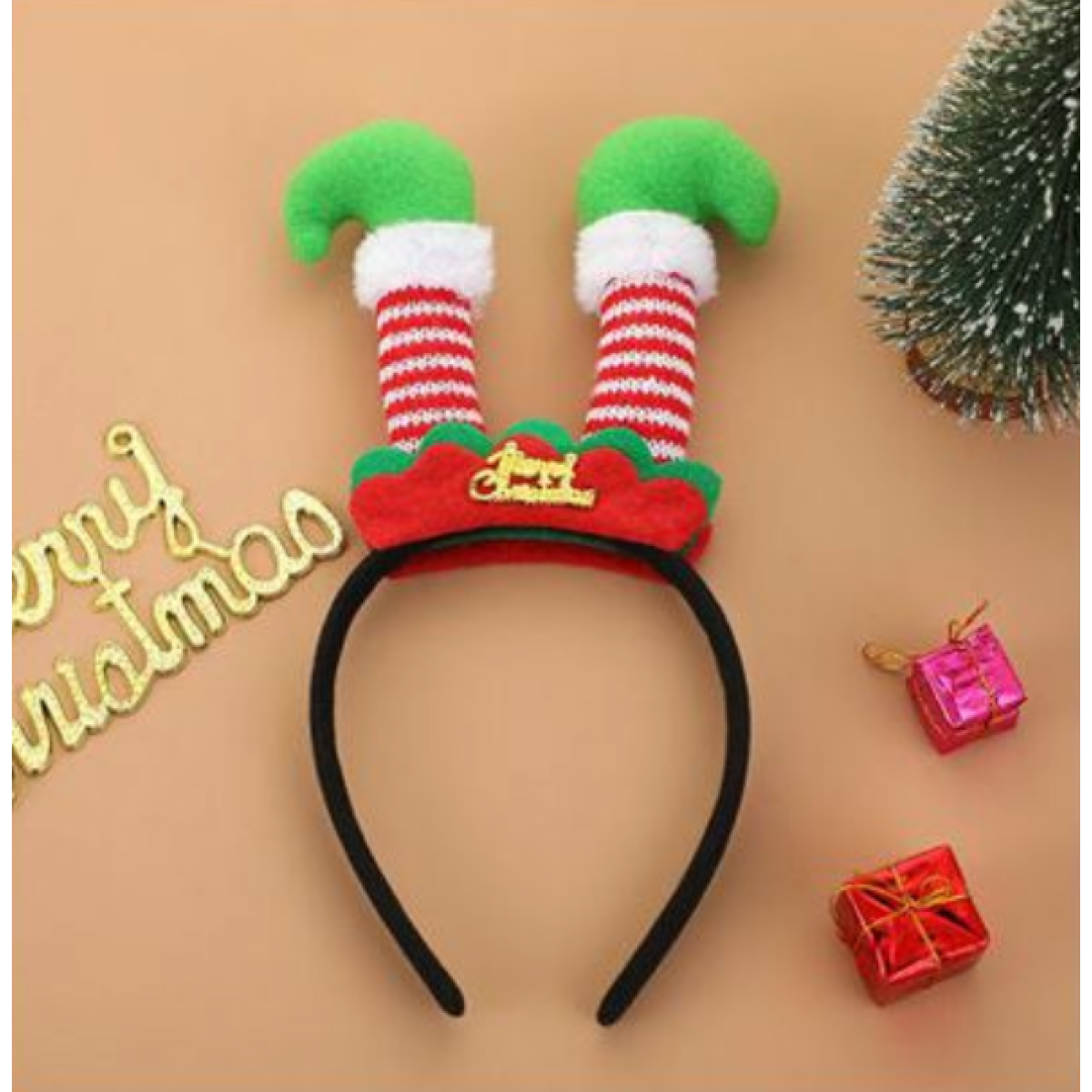 Χριστουγεννιάτικη Στέκα Μαλλιών Με Πόδια Ξωτικού SDS-26013