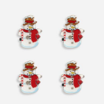 Χριστουγεννιάτικο Μπρελόκ – Καρφίτσα Χιονάνθρωπος Με Φωτισμό 4τμχ 7994197