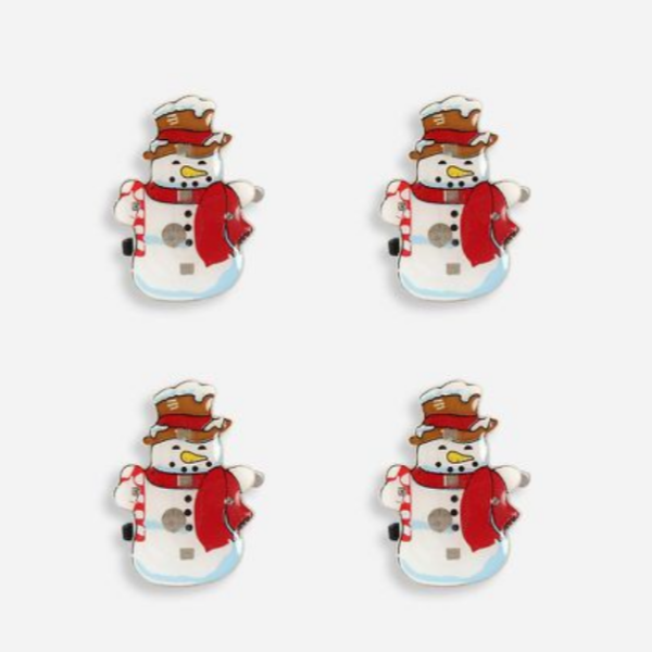 Χριστουγεννιάτικο Μπρελόκ – Καρφίτσα Χιονάνθρωπος Με Φωτισμό 4τμχ 7994197