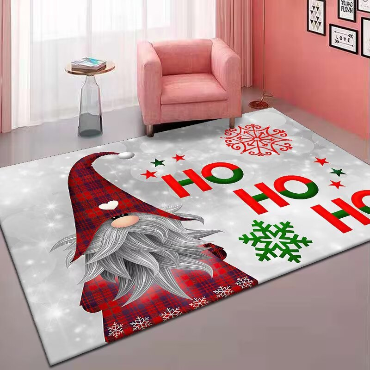 Χριστουγεννιάτικο Χαλάκι Πόρτας 60x40cm HO HO HO 87089