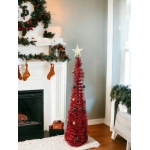 Χριστουγεννιάτικο Δέντρο Slim 120x30cm με Πλαστική Βάση SDS-25809 - Image 3