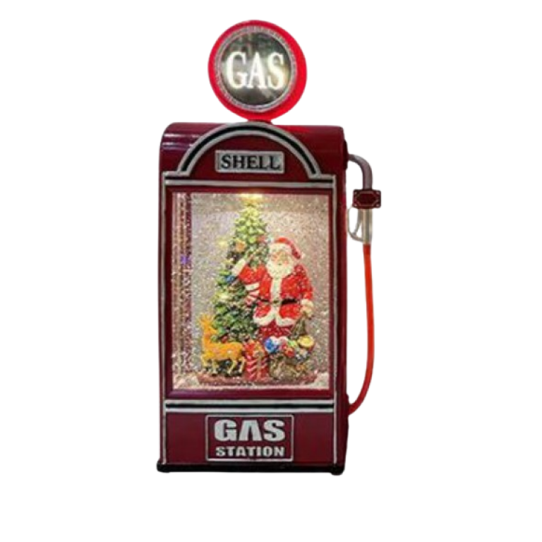 Χριστουγεννιάτικο Διακοσμητικό Gas Station Με Χριστουγεννιάτικη Σκηνή 32.5cm SDS-28218
