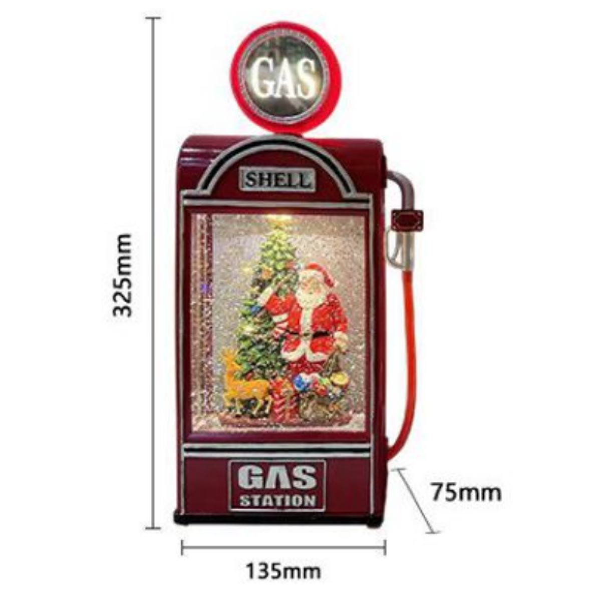 Χριστουγεννιάτικο Διακοσμητικό Gas Station Με Χριστουγεννιάτικη Σκηνή 32.5cm SDS-28218