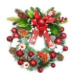 Χριστουγεννιάτικο Διακοσμητικό Στεφάνι με Φιόγκο 40cm SDS-25889