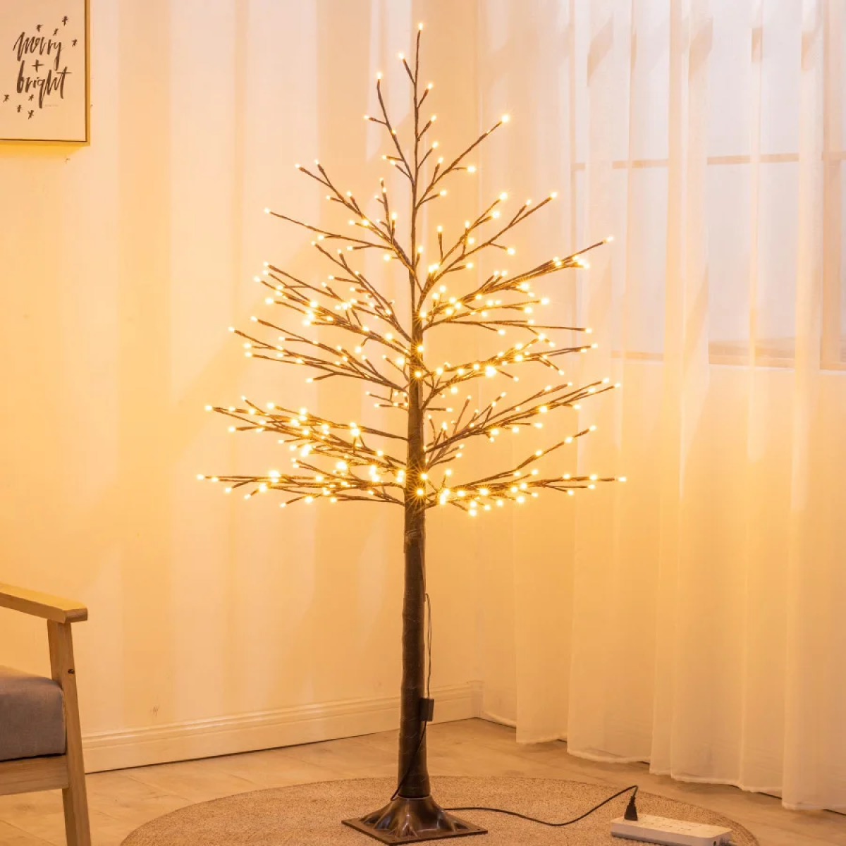 Χριστουγεννιάτικο Φωτιζόμενο Δέντρο 350 Led 180cm με Θερμό Λευκό Φωτισμό