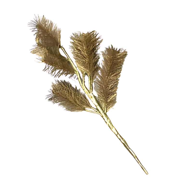 Χριστουγεννιάτικο Στολίδι Δέντρου Φτέρη 26cm - Χρυσό