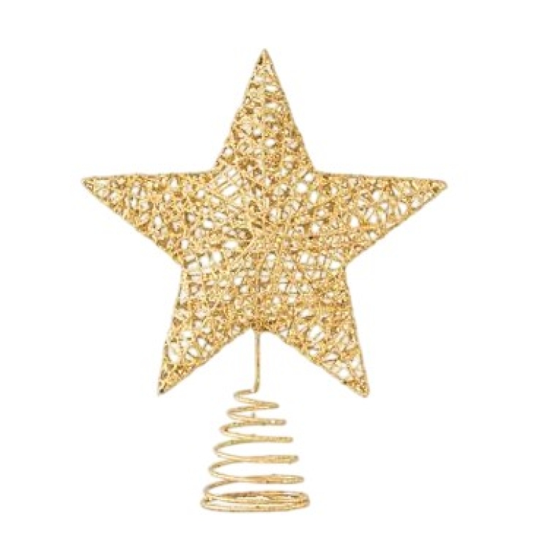 Χρυσό Αστέρι Κορυφής Χριστουγεννιάτικου Δέντρου 23x21x8cm