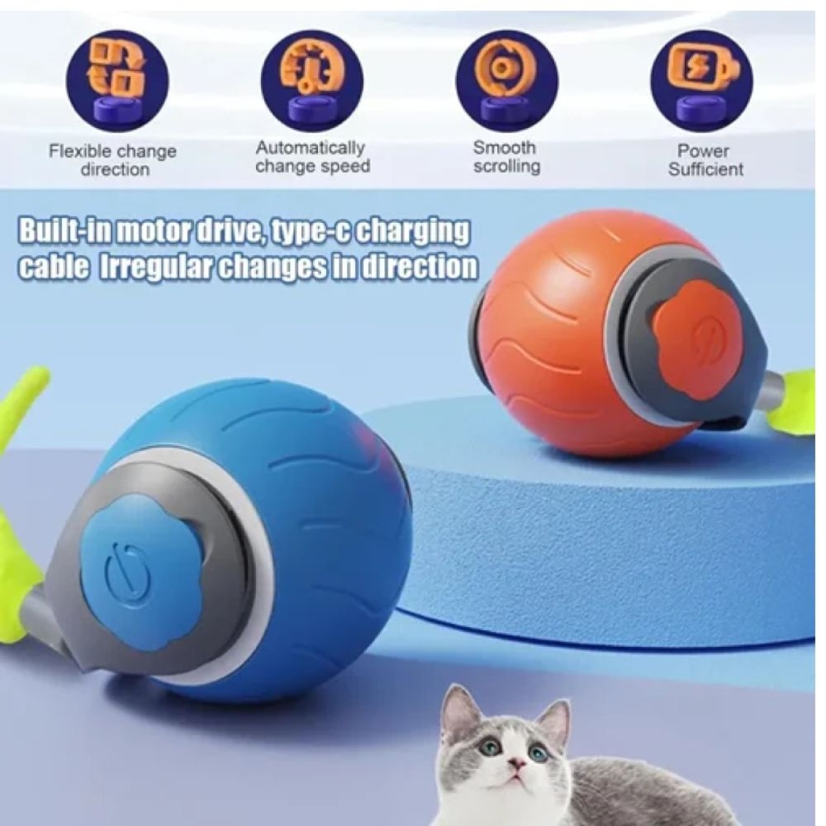 Διαδραστική μπάλα για γάτες - Intelligent Cat Teasing Ball - Κόκκινο