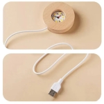 Διακοσμητική Κρυστάλλινη Μπάλα LED 8cm 3D με Ξύλινη Βάση