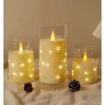 Διακοσμητικό LED Κερί Σε Ποτήρι Με String Lights