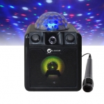 N-Gear 50 Watt Ηχείο Bluetooth USB, Micro SD και AUX Καραόκε 2x Ενσύρματα Μικρόφωνα Μαύρο DISCO BLOCK 410 - Image 2