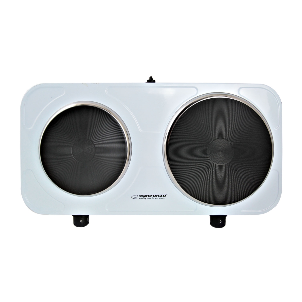 Esperanza Επιτραπέζια Εστία Εμαγιέ Διπλή 2500W Λευκή EKH007W - Image 3