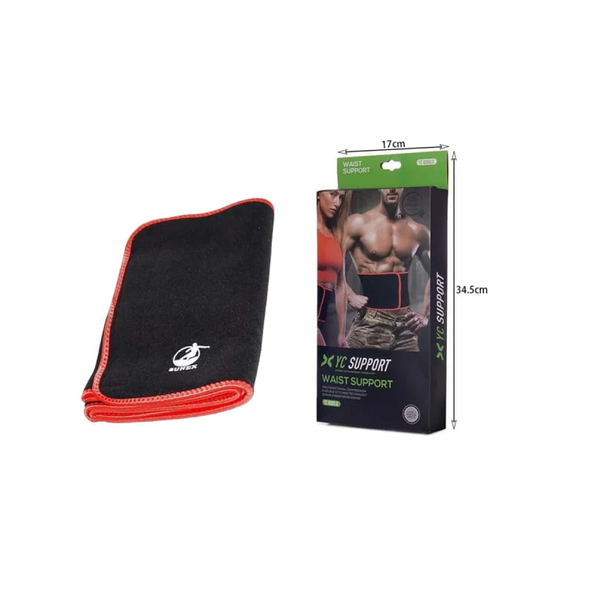 Ελαστική Ζώνη Μέσης Neoprene Μαύρη YC-020D