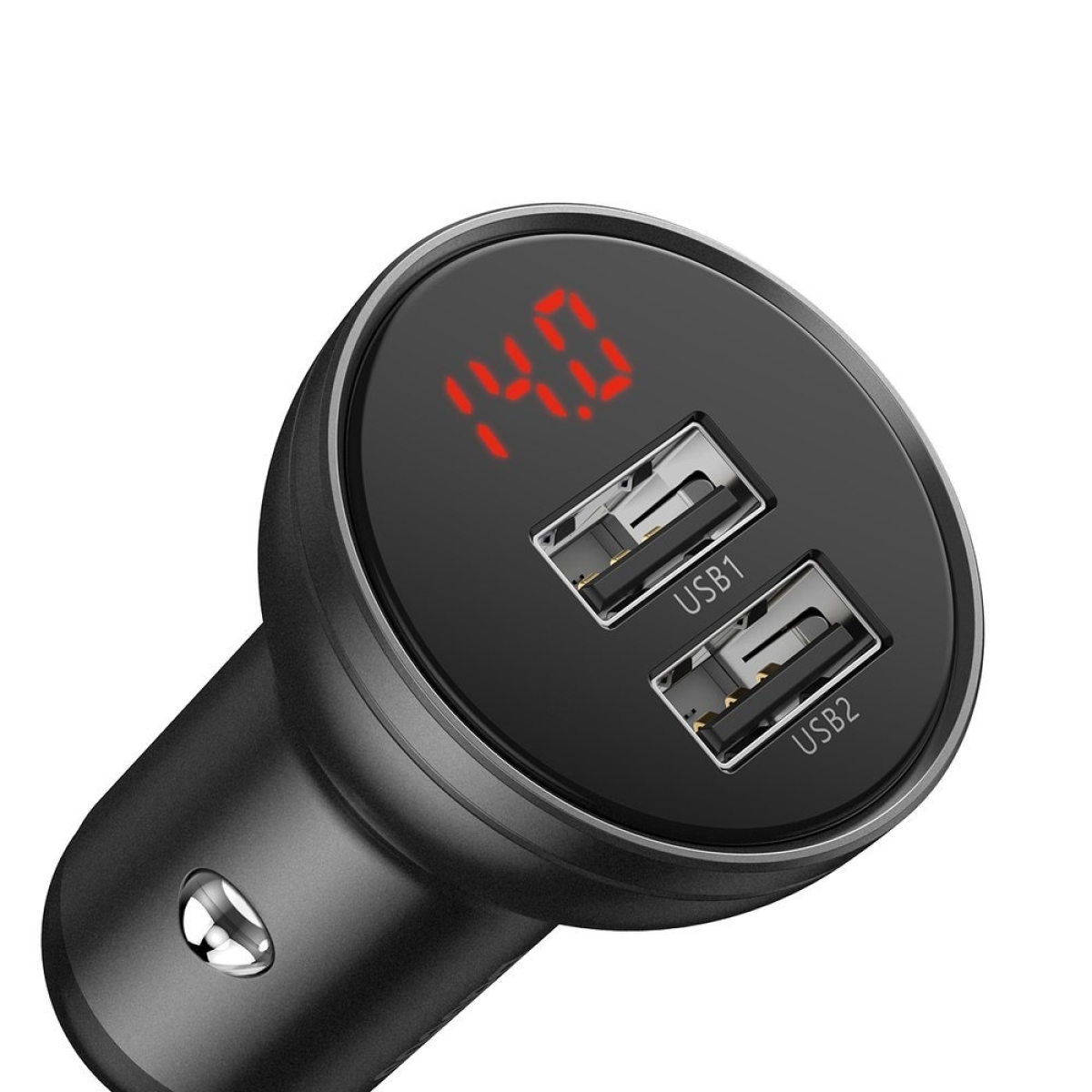 Baseus Φορτιστής Αυτοκινήτου 2x USB Συνολικής Έντασης 4.8A 24W με Οθόνη LCD Γκρι CCBX-0G - Image 2