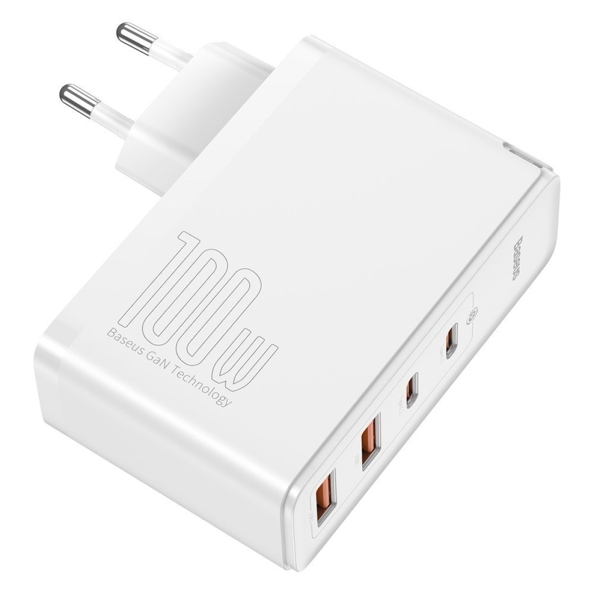 Baseus Φορτιστής Χωρίς Καλώδιο με 2 Θύρες USB-A και 2 Θύρες USB-C 100W PD QC 4+ Λευκός (GaN2 Pro) CCGAN2P-L02 - Image 3