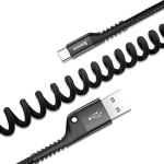 Baseus Καλώδιο Fish Eye Spring USB-A σε Type C Σπιράλ 2A 1m Μαύρο CATSR-01 - Image 2