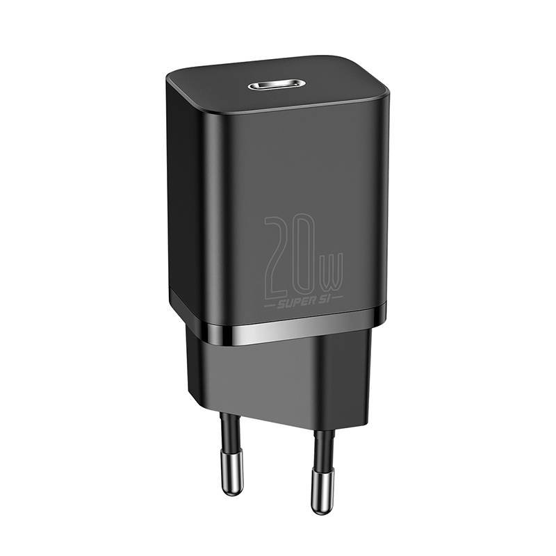 Baseus Super Si φορτιστής τοίχου 20W PD USB-C - Μαύρο CCSUP-B01