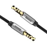 Baseus Υφασμάτινο Καλώδιο Ήχου 3.5mm M30 1.5 Μέτρο - Ασημί Μαύρα - Image 2
