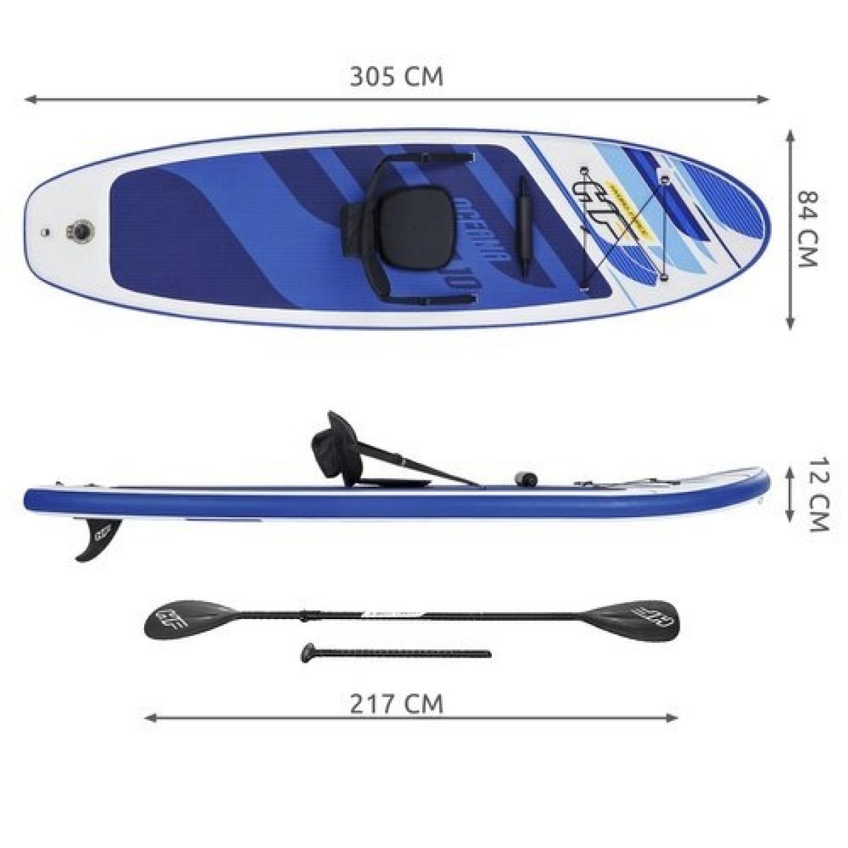 Bestway Φουσκωτή Σανίδα SUP Hydro-Force Oceana 305x84x12cm 65350 - Image 3
