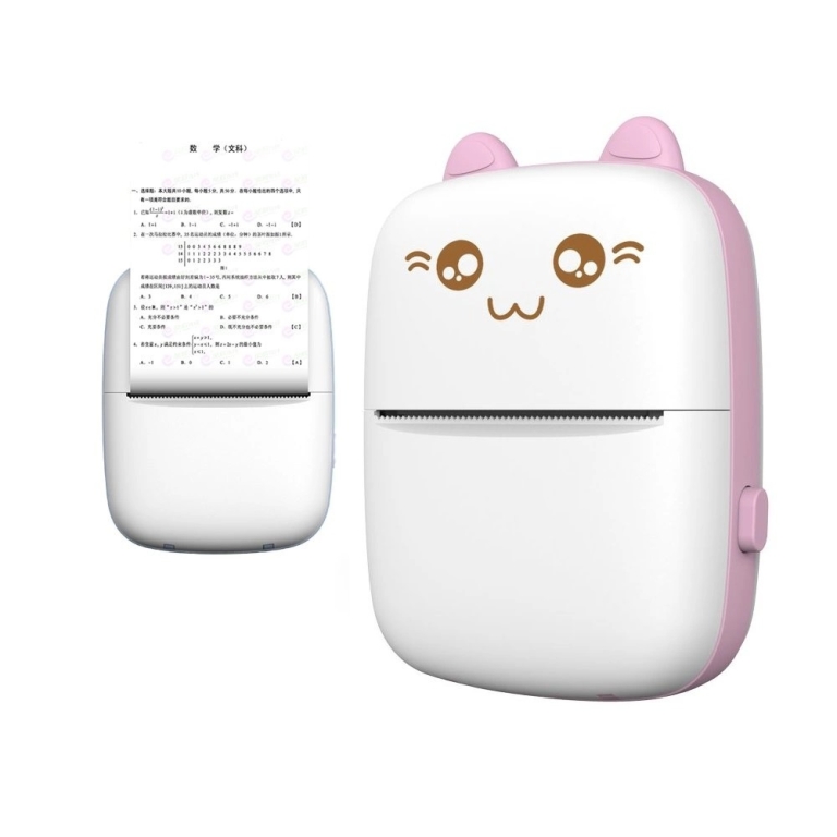 Θερμικός Εκτυπωτής για Φωτογραφίες με Bluetooth Mini Cat Ροζ HURC9P