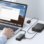 Ugreen USB 3.0 HUB 3x USB-A , 1x RJ45 1000 Mbps Ethernet Μαύρο 20265 - Image 2