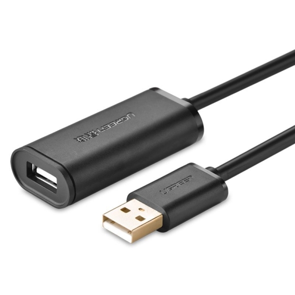 Ugreen Καλώδιο Επέκτασης USB 2.0 Θηλυκό USB-A σε Αρσενικό USB-A 5m Μαύρο US121 10319