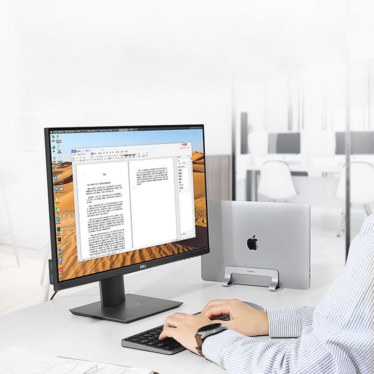 Ugreen Κάθετη Βάση για MacBook/Laptop πάχους 12 έως 26 mm Μεταλλική Ασημί 20471 LP258 - Image 4
