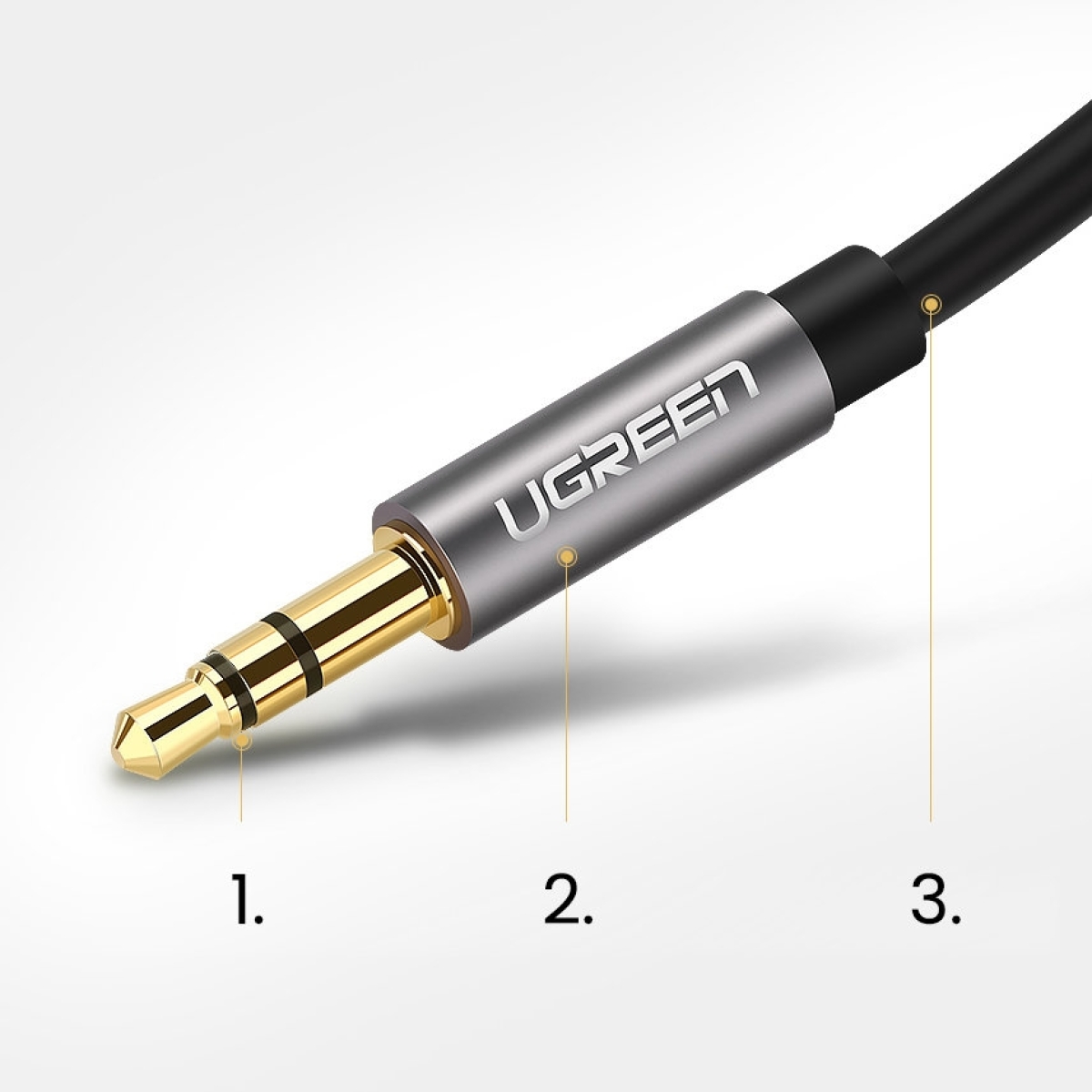 Ugreen Καλώδιο Ήχου 3.5mm Mini Jack 1m Μαύρο AV119 10733 - Image 4