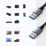 Ugreen Καλώδιο USB 3.0, USB-A Αρσενικό σε USB-A Αρσενικό 1m Γκρι US373 80790 - Image 2