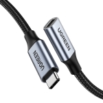 Ugreen Καλώδιο Επέκτασης USB C 3.1 Θηλυκό Type C σε Αρσενικό Type C 1m Γκρι Μαύρο US372 30205