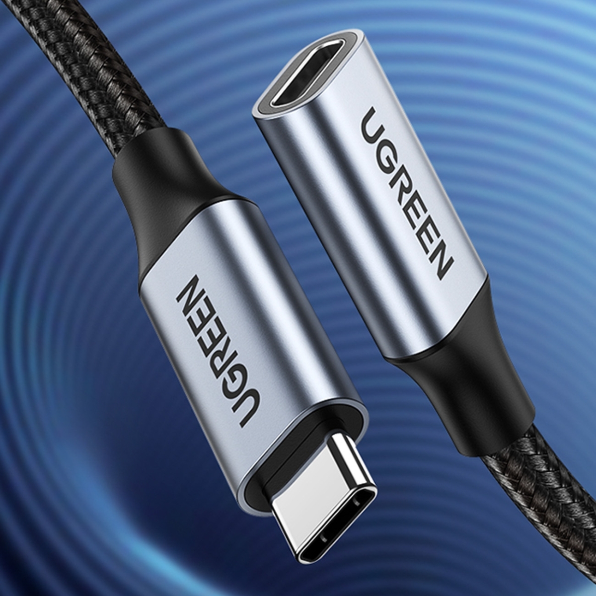 Ugreen Καλώδιο Επέκτασης USB C 3.1 Θηλυκό Type C σε Αρσενικό Type C 1m Γκρι Μαύρο US372 30205 - Image 4