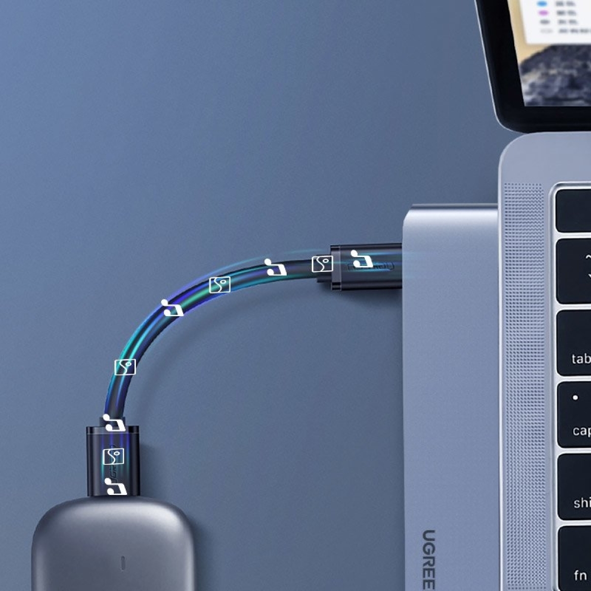 Ugreen Docking Station για MacBook Pro / Air 2x Type C σε Type C PD 100W / HDMI 4K @ 30 Hz / 3x USB 3.0 60559 - Image 3