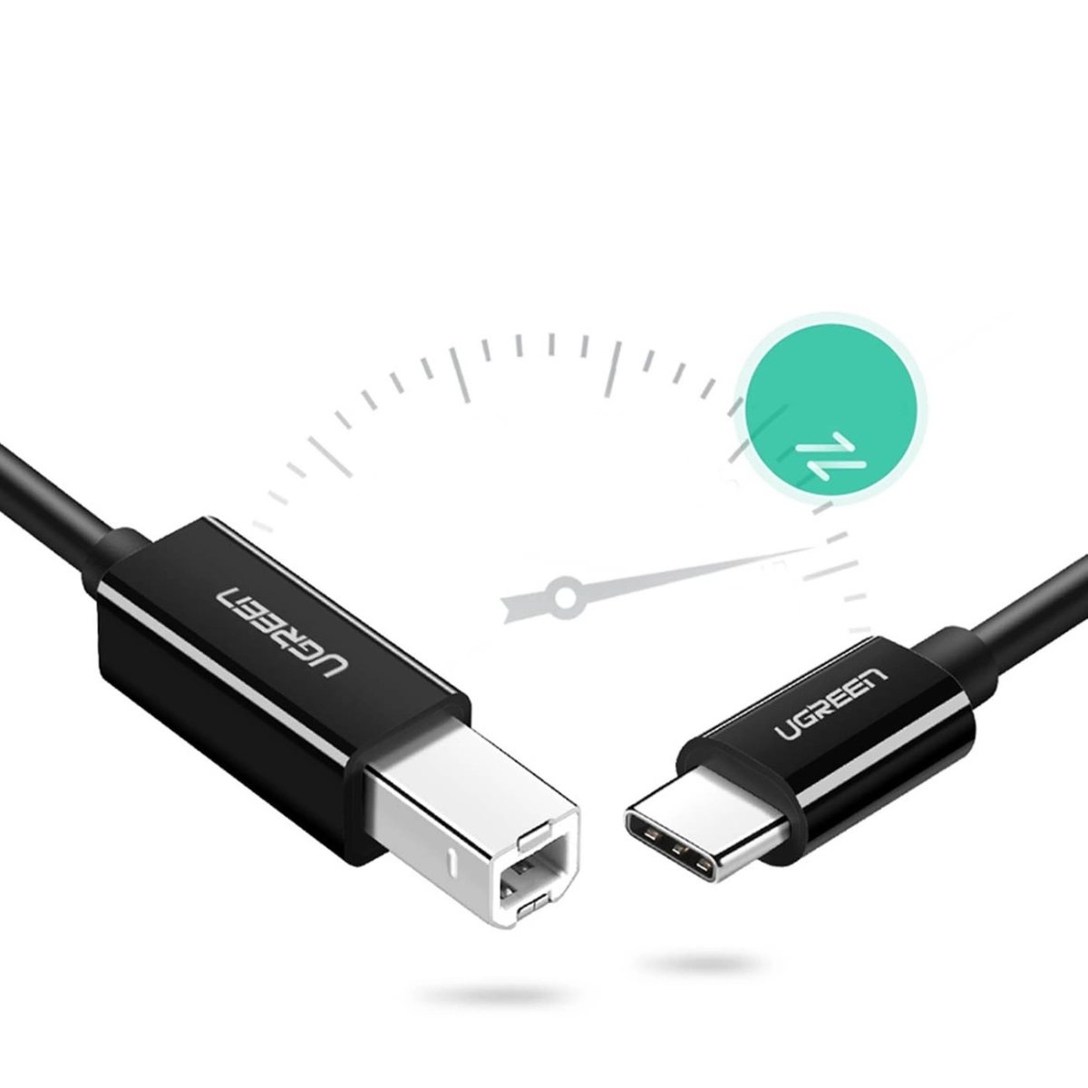 Ugreen Καλώδιο Printer/Scanner Type C Αρσενικό σε USB-B Αρσενικό 480Mb/s 2m Μαύρο US241 50446 - Image 3