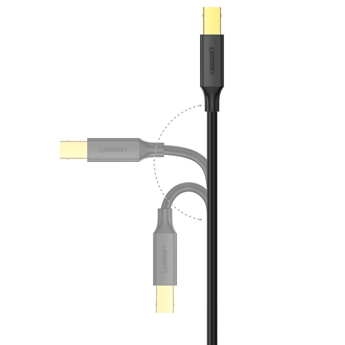 Ugreen Καλώδιο USB-A σε USB-B 480 Mbps 1m Μαύρο US135 20846 - Image 2