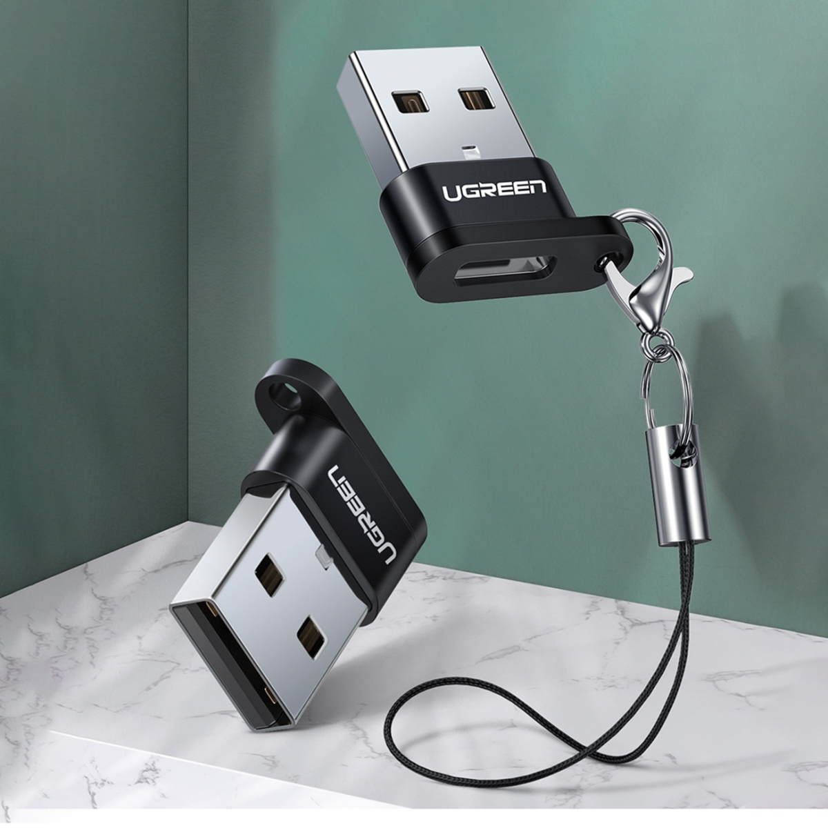 Ugreen Αντάπτορας Type C Θηλυκό σε USB-A Αρσενικό USB2.0 Μαύρο US280 50568 - Image 2