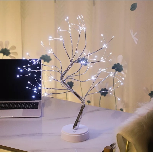 Επιτραπέζιο Δεντράκι με Φωτισμό LED 108LED 45cm Λευκό Ψυχρό Aigostar