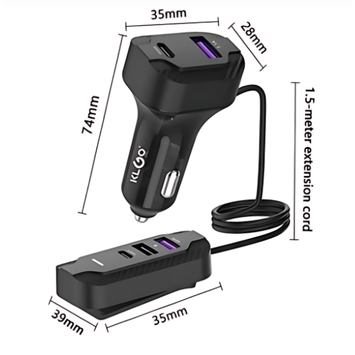 FM Transmitter Αυτοκινήτου - Car Charger 45W TC-990PD Μαύρο - Image 2