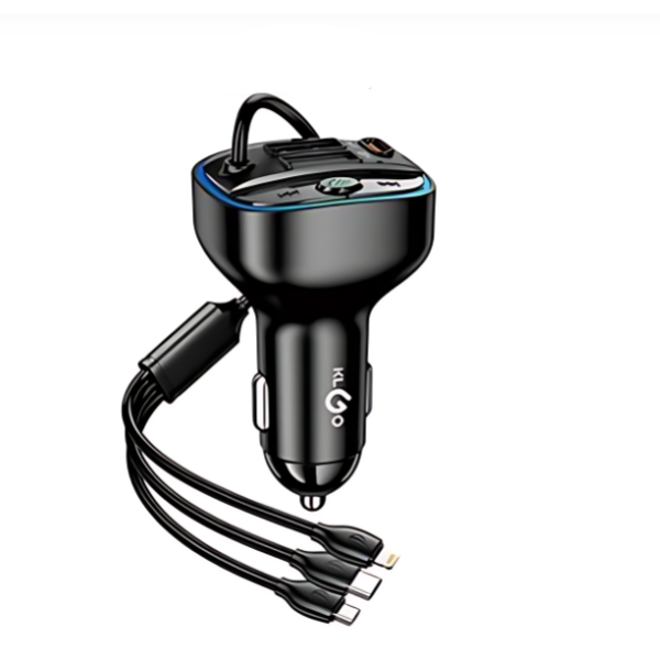 FM Transmitter με 3 Καλώδια Φόρτισης Lightning/Type-C/Micro TC-881PD Μαύρο