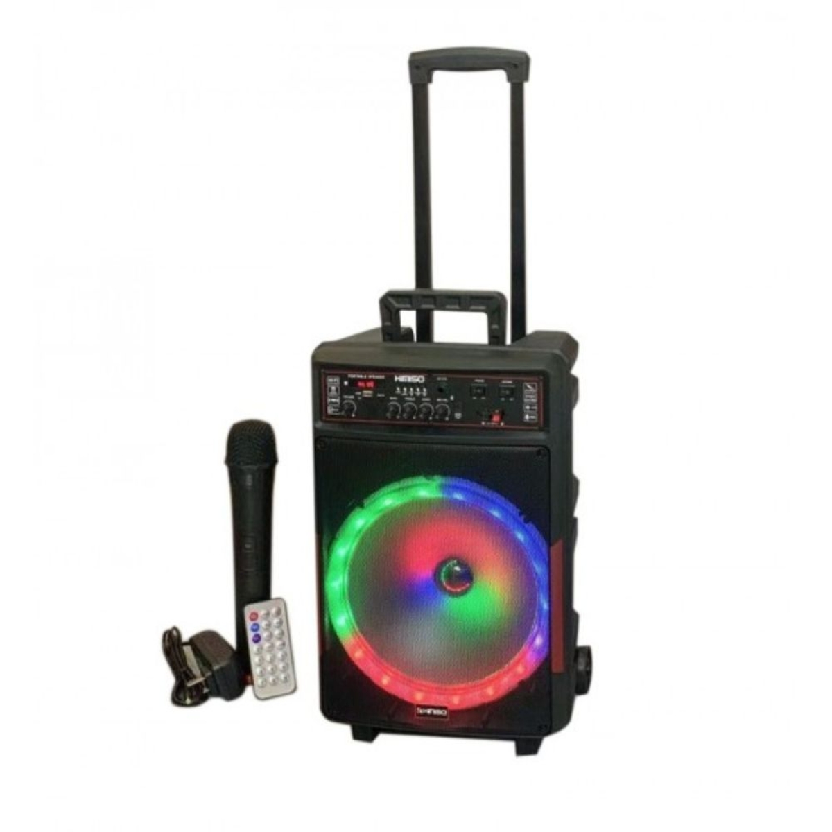 Φορητό Ασύρματο Ηχείο 12” Bluetooth με Μικρόφωνο & RGB Φωτισμό 30W QS-1343 KIMISO – Μαύρο