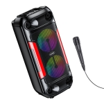 Φορητό Ηχείο Bluetooth 2x4'' 60W RGB TWS με 2 Ασύρματα Μικρόφωνα, KK-4209