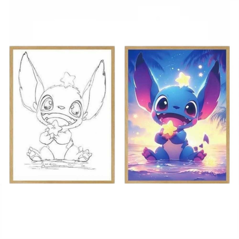 Φωτιζόμενη Κορνίζα Stitch 30x23cm USB