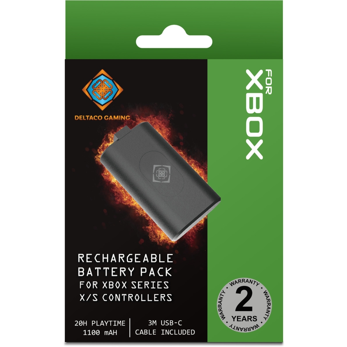 Deltaco Gaming Επαναφορτιζόμενη Μπαταρία Xbox series X/S 1100mAh και Καλώδιο Type C 3m GAM-142 - Image 2