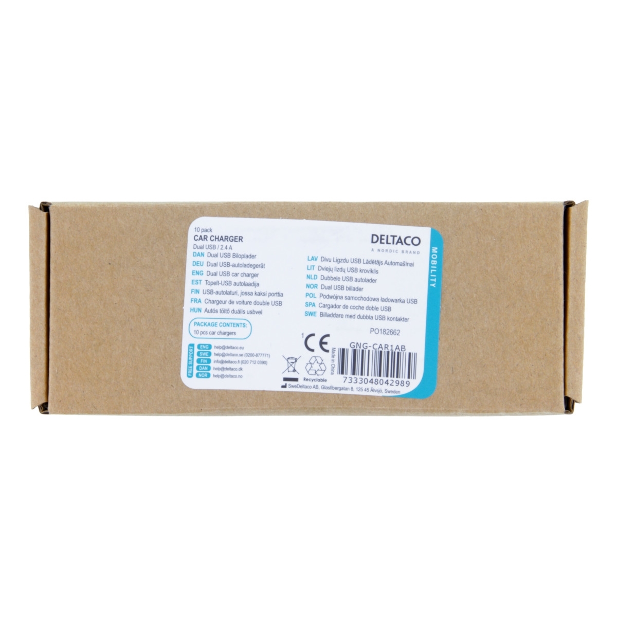 DELTACO Φορτιστής Αυτοκινήτου Dual USB, 2,4 A, 12V/24V, Black, GNG-CAR1AB - Image 4
