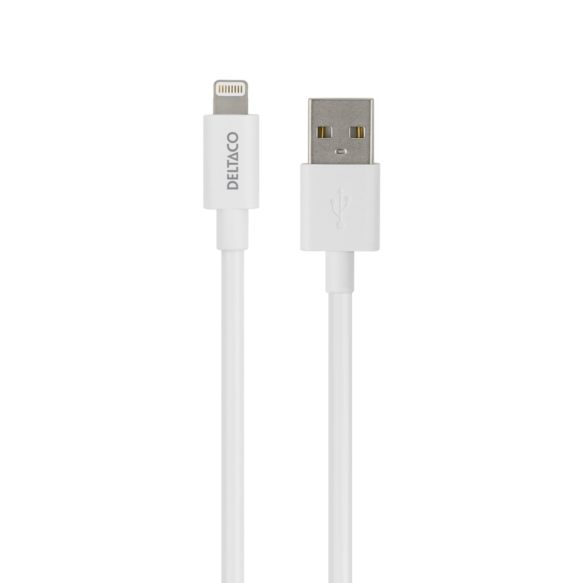 DELTACO USB A - Lightning cable, MFi, 1 m, White GNG-LIGHT1MW - Image 4