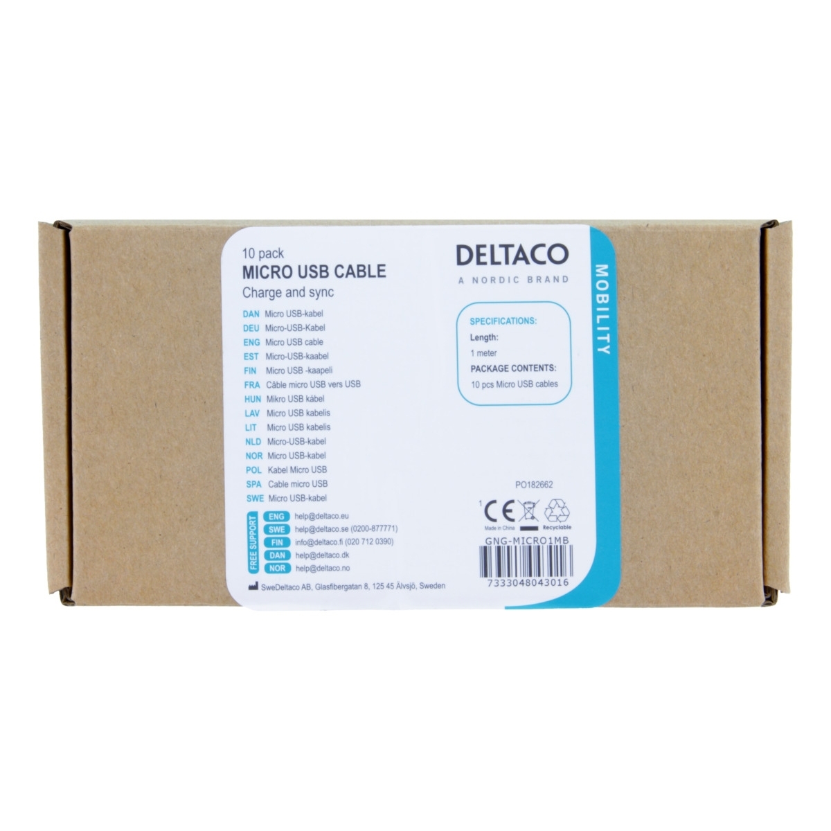 DELTACO USB A - Micro USB cable, 1 m, Black GNG-MICRO1MB - Image 4