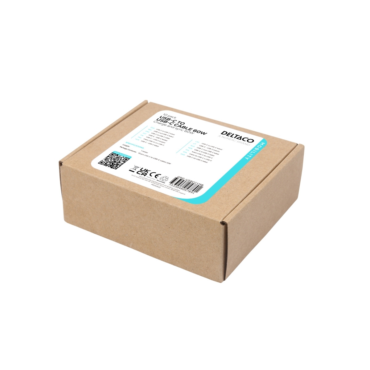 DELTACO USB-C to USB-C καλώδιο, Black GNG-USBCC1MB - Image 2