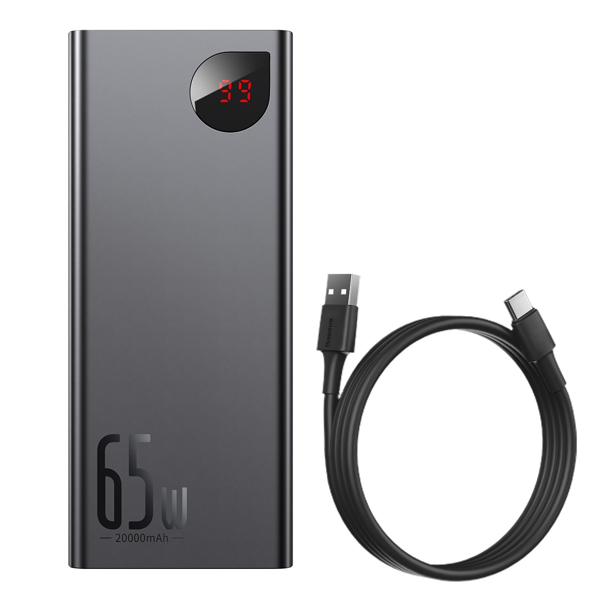 Baseus Adaman Power Bank 20000mAh 65W 2x USB-A 1x Type C QC3.0 Μαύρο PPIMDA-D01 - Image 3